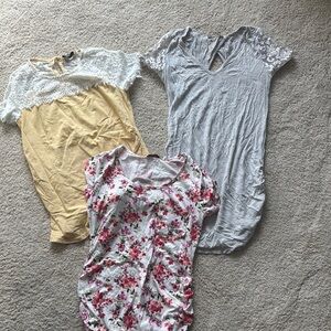 Floral and Lace Women's maternity tops